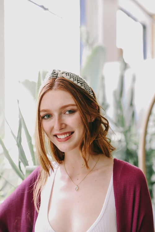 Top Knot Checker Crochet Headband