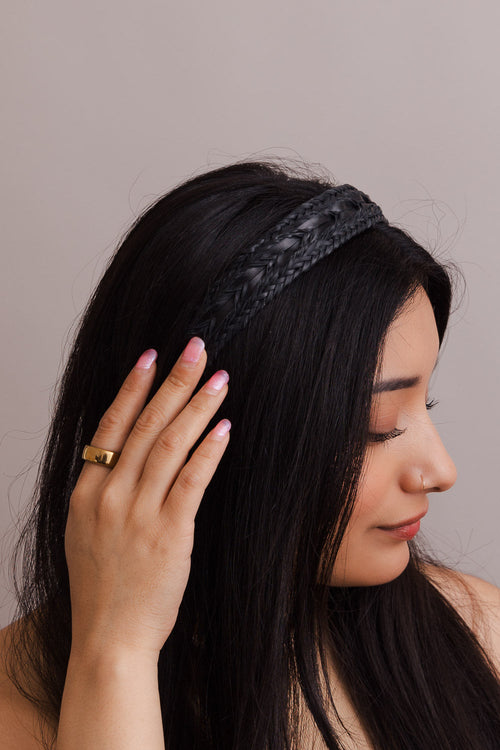 Vegan Leather Patterned Headband